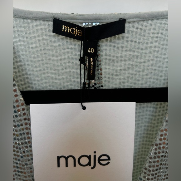 New With Tags Maje Sequin Ruched Dress Size 40 - Picture 3 of 5